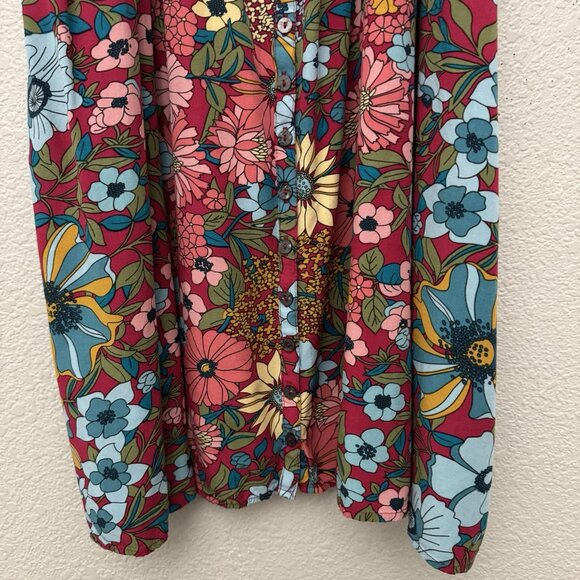 Natural Life Dress Women's Size XL Sleeveless Floral Print Button Front Boho - Picture 12 of 15